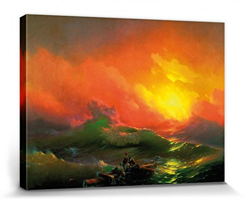 1art1 Ivan Aivazovsky Poster Die Neunte Welle, 1850 Bilder Leinwand-Bild Auf Keilrahmen | XXL-Wandbild Poster Kunstdruck Als Leinwandbild 40x30 cm