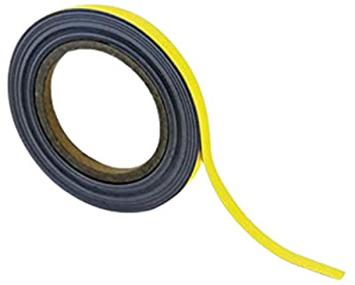 Magnetic Steel Easy-Wipe Tape, Thin & Flexible, Cut to Fit Strip, Strong Magnetic Tape, High Visible Identification, Suitable For All Non-Magnetic Surfaces - Yellow - H.10mm x W.10M