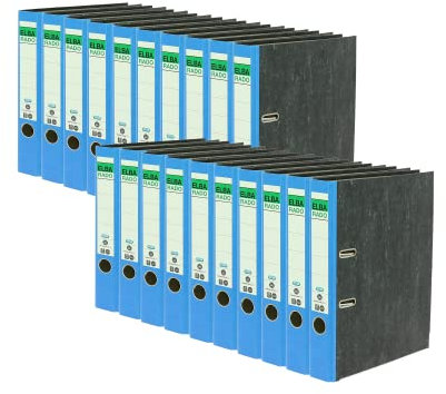 Elba Recycling-Ordner A4, Rado Wolkenmarmor, 5 cm schmal, blau, 20 Stück