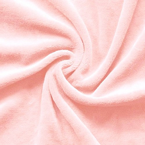 STOFFKONTOR Nicki Baumwollstoff Stoff - kuschelweicher Wohlfühlstoff, Kinderstoff - Meterware, baby-rosa - zum Nähen von Kinderkleidung, Hausanzügen, Kissen