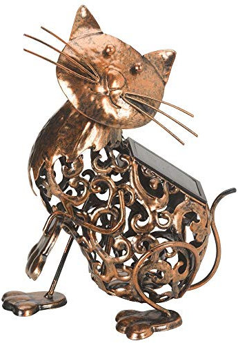 Smart Garden Deko-Katze aus Metall für Garten oder Terrasse, mit Solarlicht, Metall Cat