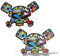 erreinge Sticker Bomb X2 Kolben Schädel Shaped Adhesive PVC für Abziehbild Tapete Auto Moto Helm Camper Laptop - 10 cm