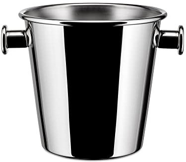 Alessi Eiseimer mit Griffen und Rost aus Edelstahl 18/10 glänzend polierte Aussenseite, mattierte Innenseite, 6 x 16 x 13 cm