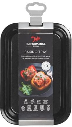 Tala Performance Baking Tray, 12 x 18 x 2 cm, Carbon Steel with Eclipse Non-Stick Coating, Heavy-Duty Oven Tray for Cooking & Roasting, Dishwasher Safe, Black