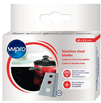 wpro BLA014 - Ersatzklingen für Glaskeramikkochfelder/Ersatzklingen Glasschaber/ 10 Klingen