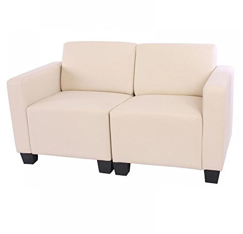 Modular 2-Sitzer Sofa Couch Lyon, Kunstleder - Creme