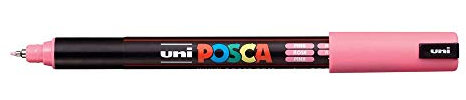 Uni Posca Marker PC-1MR - Pennarello per vetro, punta extra fine, 0,7 mm, colore: Rosa