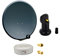 PremiumX Camping Sat Anlage 45cm Antenne Single LNB 10m Koaxialkabel 2X F-Stecker Camping Wohnwagen Satelliten-Komplettanlage