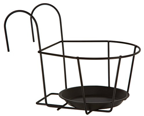 Dehner Blumentopfhalter für den Balkon, Metall, ca. 25 x 30 x 27 cm, schwarz