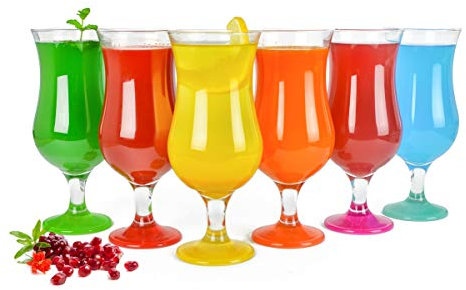 Sendez 6 Stück Cocktailgläser 480ml 9 Varianten Hurricane Longdrinkgläser Bargläser (Mix2)