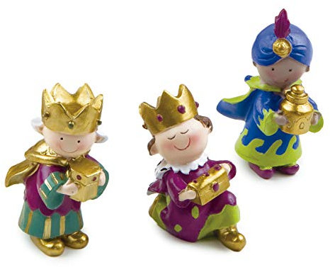 Mopec Reyes Magos Pit & Pita 7cm. min.3 Figuras, Resina, Multicolor, 4x3.5x7 cm, 3 Unidades