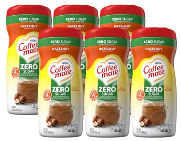 Coffee-mate Hazelnut, Sugar-Free Powdered Coffee Creamer, 10.2-Ounce Packages (Pack of 6)