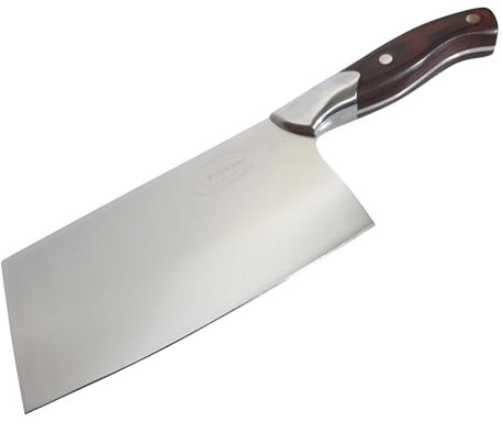 Dr. Richter Chinesisches Kochmesser/Hackmesser - Qualitätsprodukt (Klingenlänge: 17,5 cm, Edelstahl)