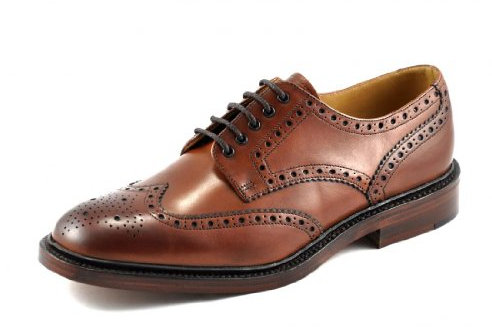 Loake Men's Chester Dainite Brogues - Mahogany Leather, Brown, UK8.5