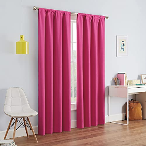 Eclipse Kendall Moderner Verdunkelungsvorhang für Schlafzimmer oder Wohnzimmer (1 Panel), Polyester Mikrofaser Stoff, Himbeere, 42 in x 95 in