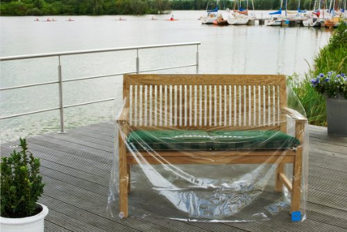Casa Mina Gartenbank Abdeckhaube - Gartenbank Abdeckung - Schutzhülle Gartenbank - Abdeckplane Gartenbank - wasserdicht & UV-beständig - transparent - 130x70x90/65cm (Klarsicht 142103 )