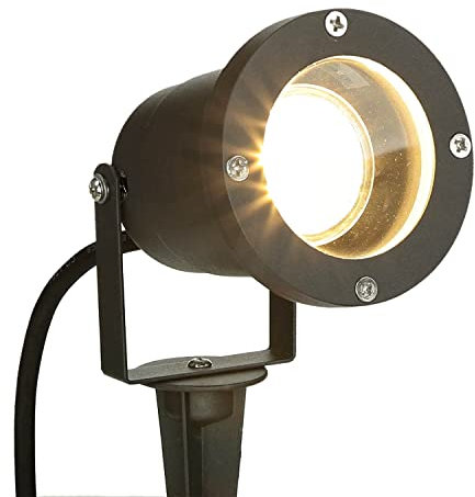 Gartenstrahler mit Erdspieß in grau GU10 IP44 Außenstrahler Teichstrahler Lampen