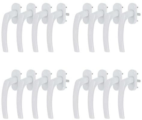 16 x Alu Fenstergriff in Weiß RAL 9016 - Stiftlänge 40mm