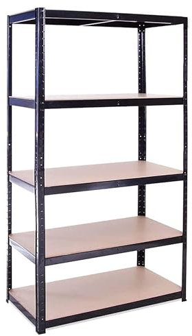 G-Rack Schwerlastregal, Kellerregal, Lagerregal, Steckregal - 5 Verstellbare Ablagen - Speisekammer Regal - Küchenregal - verstärktes Stahlgestell - Regalsystem Metallregal
