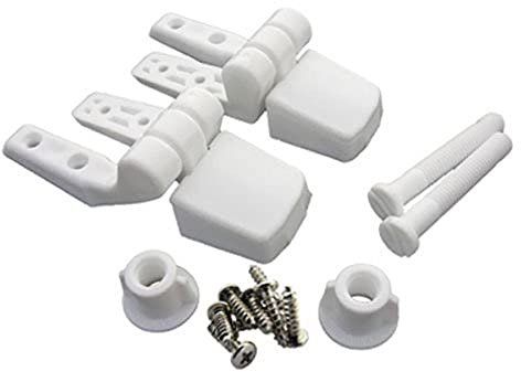 LASCO 14-1039 White Plastic Toilet Seat Hinge with Bolts and Nuts, Top Tightening, Fits Bemis Brand