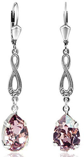 Jugendstil Ohrhänger Silber Antik Rosa Ohrringe Silber Iris NOBEL SCHMUCK