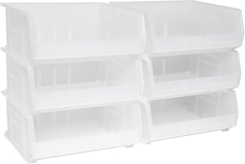 Akro-Mils 30250 Aufbewahrungsbehälter aus Kunststoff, stapelbar, 38,1 x 40,6 x 17,8 cm, transparent, 6 Stück
