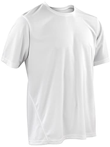 Spiro Mens Quick-Dry Sports Short Sleeve Performance T-Shirt (M) (White)