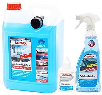 SONAX AntiFrost&KlarSicht Scheiben Frostschutz Scheibenenteiser Schlossenteiser, SET