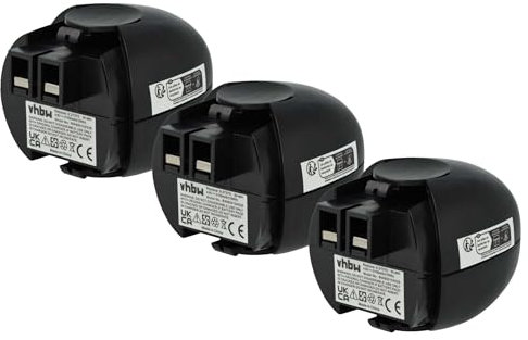 vhbw 3X NI-MH Akku 2100mAh (4.8V) kompatibel mit Werkzeuge Powermaxx Metabo Powergripp Flashlight Ersatz für Metabo 6.27270, 6.27271, 6.27273, 6.31858.
