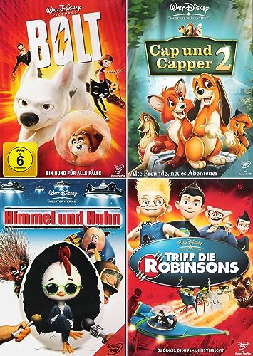 Walt Disney Collection 1 | Bolt - Ein Hund für alle Fälle + Cap und Capper 2 + Himmel und Huhn + Triff die Robinsons [4er DVD-Set]