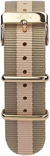Sailor Classic Damen und Herren Nylonarmband Habour in Hellbraun beige, Schließe roségold oder Silber, 20 mm Breite (normal)