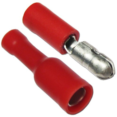10 Paar Rundsteckverbinder ROT f 0,5-1,5mm² Kabel