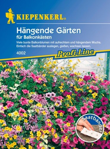 Hängende Gärten für Balkonkästen, Saatband - Hängend mit Saatband, Kunststoff, Mehrfarbig, Outdoor