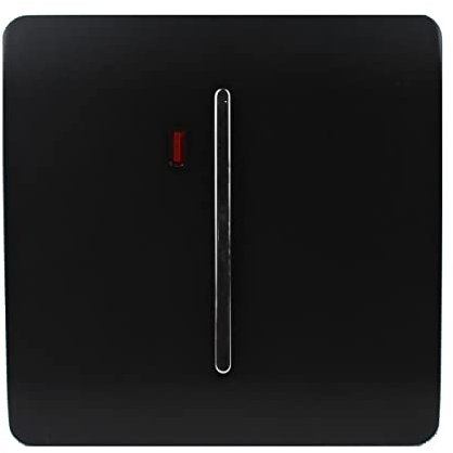 Trendi Switch Screwless Artistic Modern Decorative Glossy Double Pole 45 A Cooker Switch Control Unit Inc Neon Indicator for Indoor Use in Piano Black - ART-WHS2BK