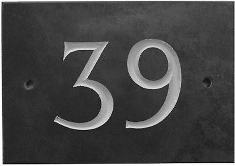 The House Nameplate Company Slate House Number, Charcoal Grey,Number 39