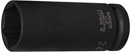 Bahco K7806Z-3/8 Inside Hexagonal Deep Socket, Black, 1/2-Inch, 12 mm