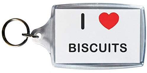 BadgeBeast.co.uk I Love Biscuits - Petit porte-clés en plastique