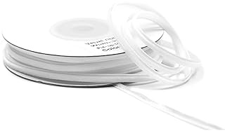 Creativery Samtband 3mm x 10m Rolle - Farbauswahl in 3/6/10/16/22/25/50mm - farbecht & waschbar - Schleifenband zum Nähen - Geschenkband zum Verpacken Dekorieren Basteln - Weiß 029
