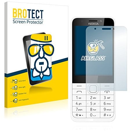 brotect Glass Screen Protector Film compatible with Nokia 230 - Glass-Foil 9H Protection [Scratch Resistant, High Clarity]