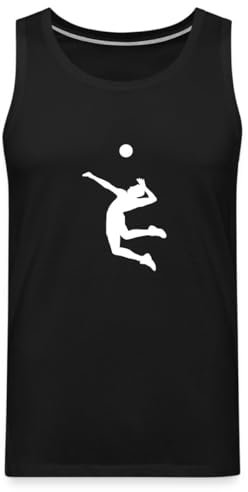 Spreadshirt Volleyball Sprung Aufschlag Männer Premium Tank Top, XL, Schwarz