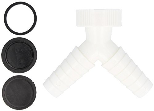 tecuro Doppel Geräteanschlusstülle für Küchen- Spülensiphon, Anschluss 1 Zoll - Kunststoff weiß