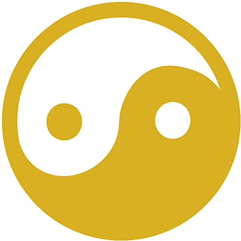 Samunshi® Wandtattoo Yin & Yang 15 x 15cm goldmetalleffekt
