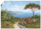 ARTLAND Wanddeko Poster & Kunstdrucke Wandposter Landschaft Toskana Meer Küste Natur Wald Baum Himmel Malerei T4DL