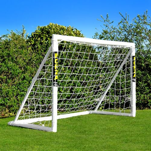FORZA But de Football de Jardin en PVC [9 Tailles] | Cage Portable et Durable pour Enfants | Filet et Poteaux Imperméables | Montage Rapide (But à Verrouillage, 183 cm x 122 cm)