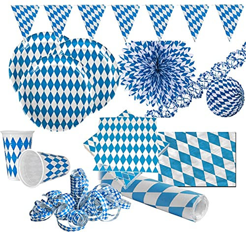 XXL 48 Teile Bavaria Party Deko Set Oktoberfest für 10 Personen