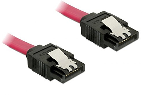 Delock Kabel SATA 6 GB/S Stecker gerade > SATA Stecker gerade 30 cm rot Metall