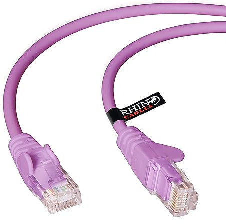 rhinocables Netzwerkkabel, Ethernet, Lan & Patch Kabel, RJ45 Molded Cat5e Verlegekabel Patchkabel für: UTP - Switch Router - Modem - Patchpannel - Access Point – Patchfelder (20m, Violett)