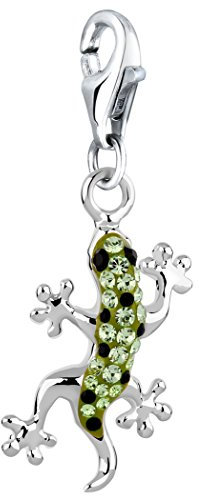 Nenalina Gekko Karabiner Charm Anhänger für Bettelarmband aus 925 Sterling Silber 716240-032