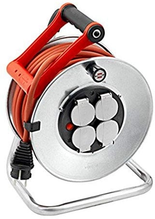 Brennenstuhl Enrouleur de câble Silver S 25m (IP44, Cablepilot), Fabrication Française