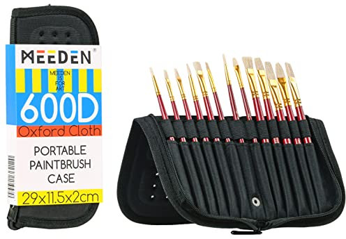 MEEDEN Paint Brush Case Empty, 29 X 11.5 CM Zippered Painting Brush Holder, Organization and Storage Bag for Artist Paint Brush (NOT Included Brushes)